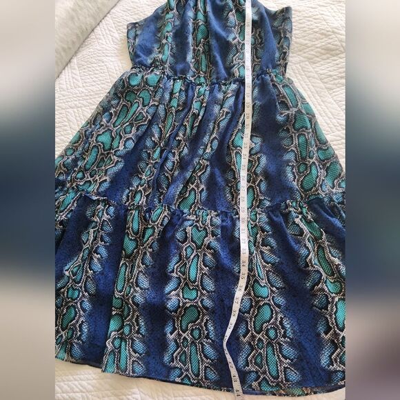 Sundance reptile print ruffled layer midi/maxi sleeveless dress - Picture 8 of 13